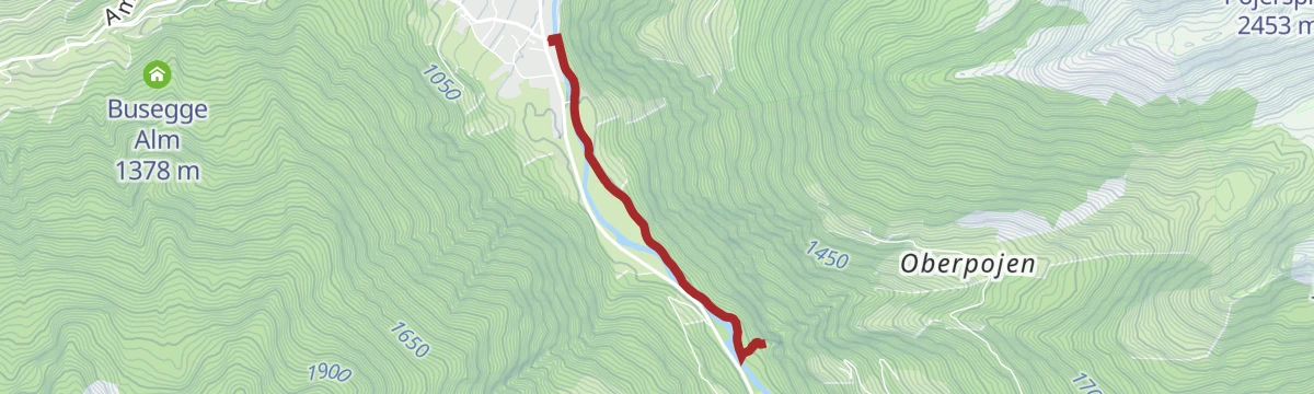 Route map: Escursione alla cascata Poja